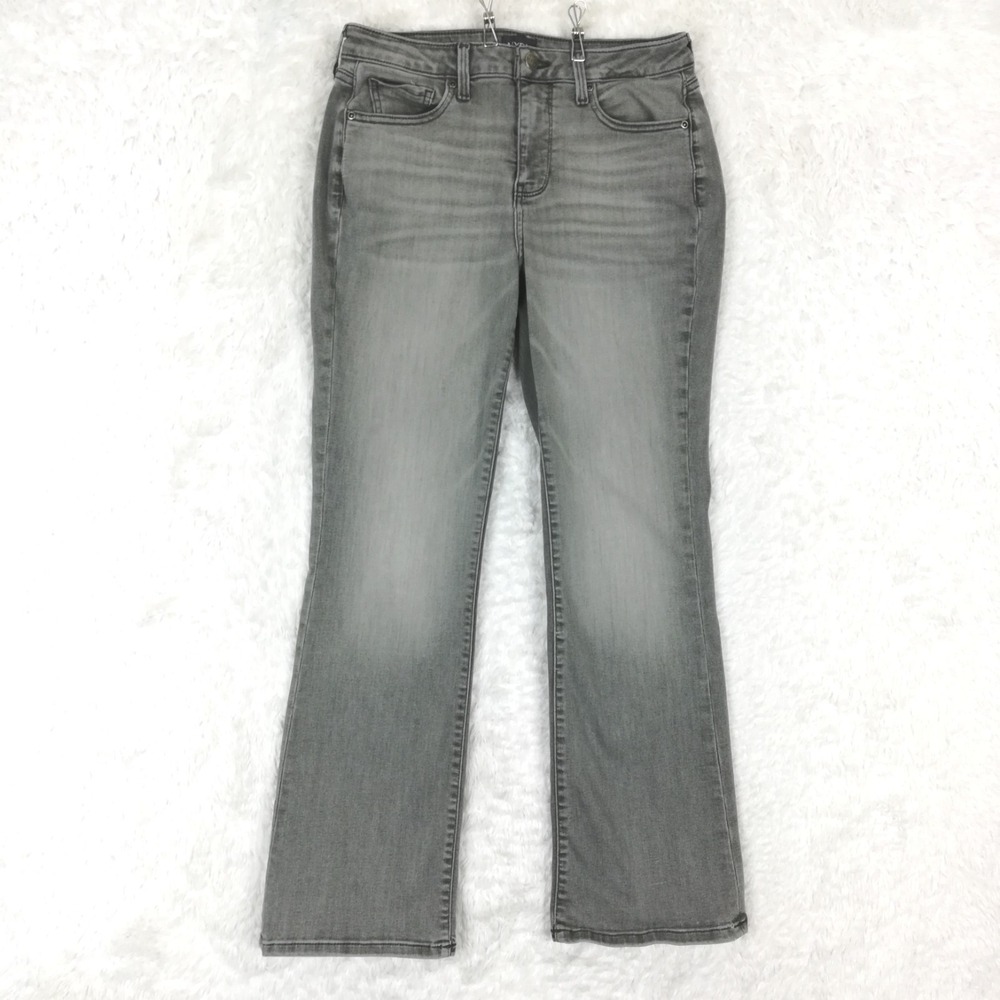 NYDJ Jeans Womens Barbara Boot Cut Harbor Gray Denim Mid‎ Rise Stretch 6